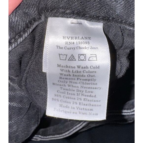 Everlane Curvy Cheeky Jeans Women's Size 32 High Waisted Washed Black Straight - Picture 9 of 9